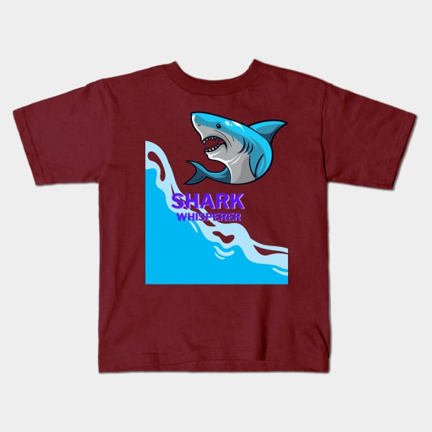 Shark Whisperer Kids T-Shirt by pmArtology